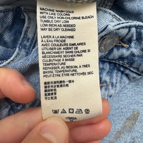 Free People Acid Wash High Rise Tapered Leg Mom Denim Jeans Womens 24 Button Fly - Picture 8 of 16